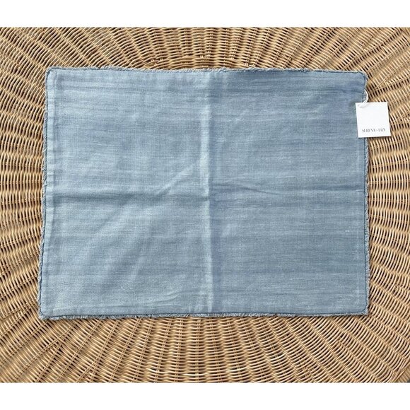 NEW Serena & Lily Wiltshire Raw Silk Pillow Cover (18”x24”)-Coastal Blue - Picture 1 of 2